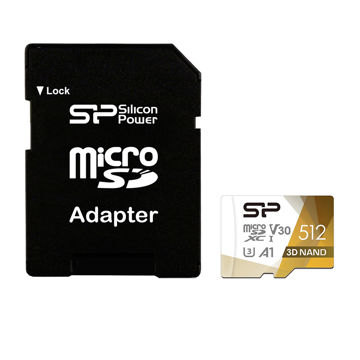 تصویر  کارت حافظه‌ microSDXC سیلیکون پاور مدل Superior Pro کلاس 10 استاندارد UHS-I U3 سرعت 100MBps ظرفیت 512 گیگابایت همراه با آداپتور SD