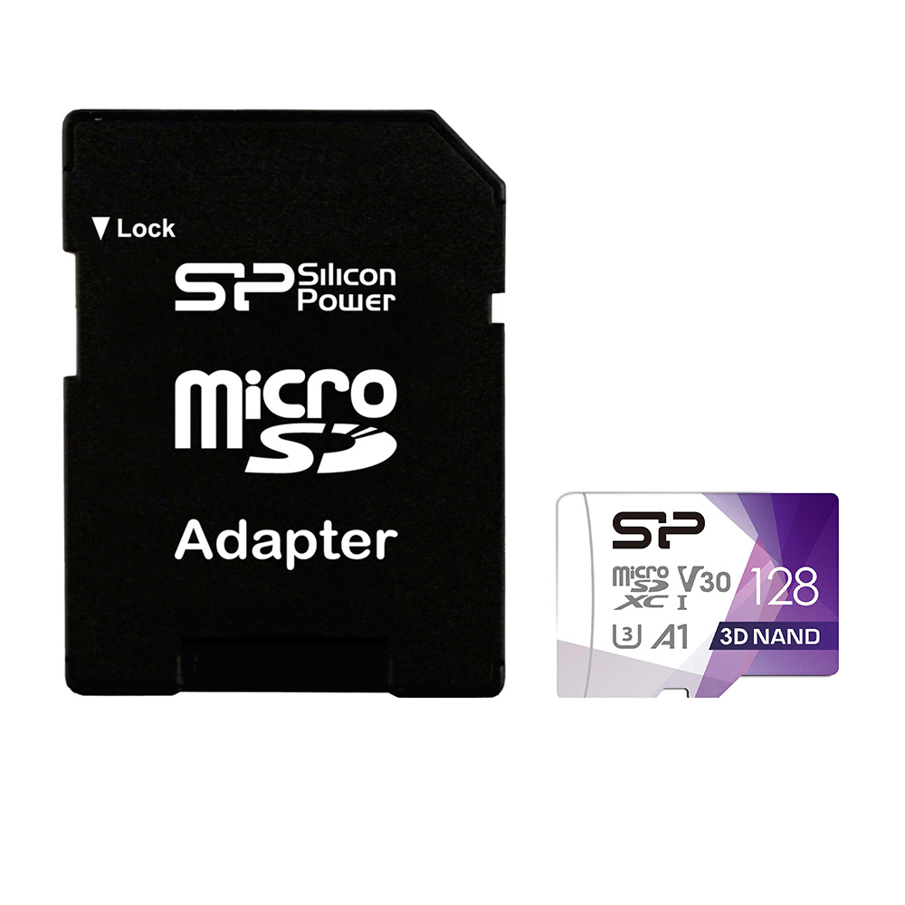 تصویر  کارت حافظه‌ microSDXC سیلیکون پاور مدل Superior Pro کلاس 10 استاندارد UHS-I U3 سرعت 100MBps ظرفیت 128گیگابایت همراه با آداپتور SD