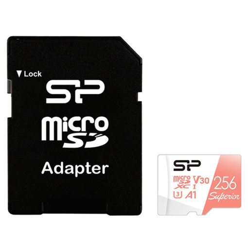 کارت حافظه microSDXC سیلیکون پاور مدل SUPERIOR کلاس 10 استاندارد UHC-I U3 سرعت 100MBps ظرفیت 256 گیگابایت به همراه آداپتور SD