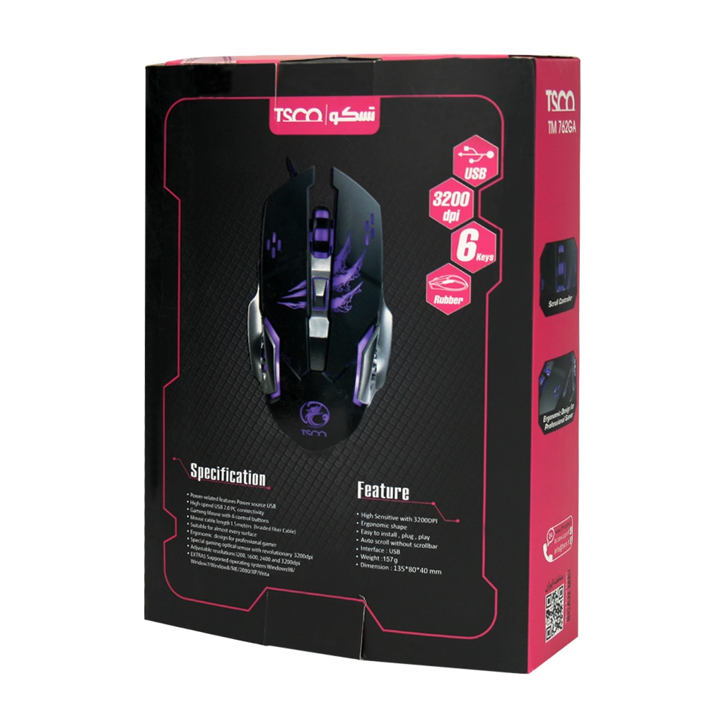  GAMING MOUSE TSCO ماوس تسکو مخصوص بازی مدل گیمینگ TM 762 G