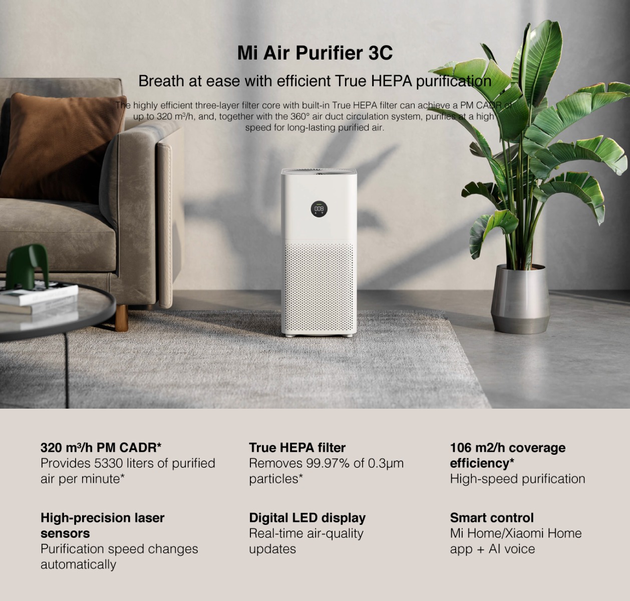 دستگاه تصفیه هوای شیائومی مدل Mi Air Purifier 3C