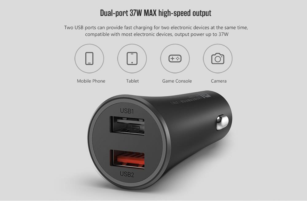 شارژر فندکی شیائومی مدل CAR CHARGER XIAOMI 37W