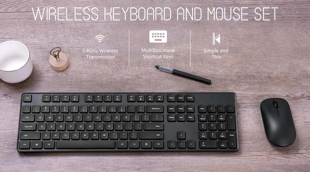 کیبورد و ماوس بدون سیم شیائومی مدل KEYBOARD MOUSE WIRLESS XIAOMI WXJS01YM