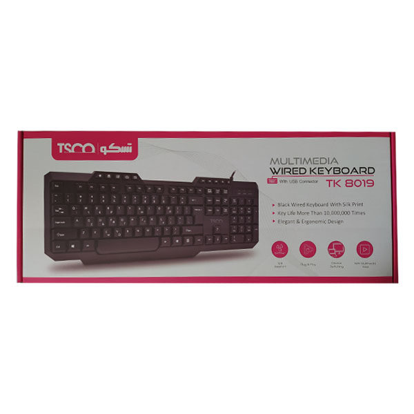 کیبورد سیم دار تسکو مدل KEYBOARD TSCO TK-8019