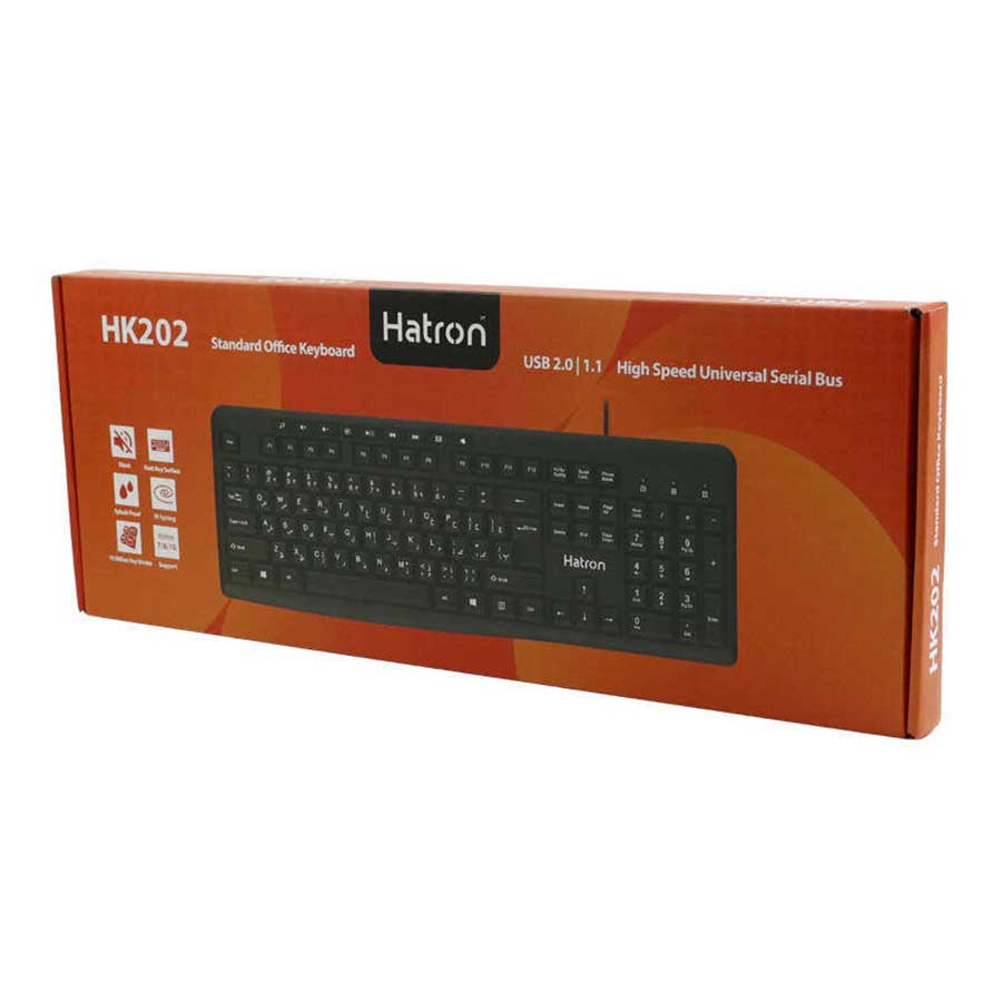 کیبورد سیم دار هترون مدل KEYBOARD HATRON HK-202