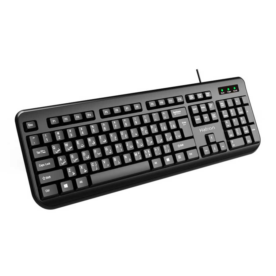 کیبورد سیم دار هترون مدل KEYBOARD HATRON HK-255 به همراه حروف فارسی