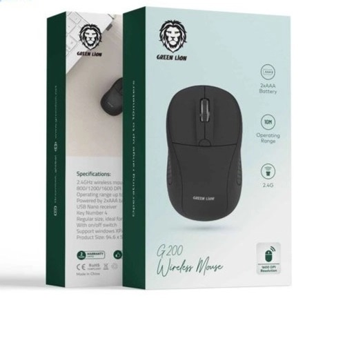 ماوس بدون سیم گرین لاین مدل MOUSE WIRELLES GREEN LION G-200 در قائم آی تی