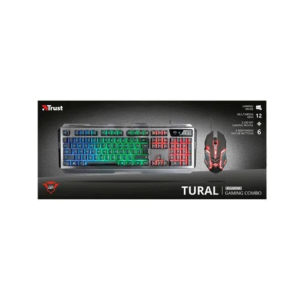 کیبورد و موس گیمینگ تراست مدلGaming Keyboard & Mouse  TRUST TURAL GXT-845 در قائم آی تی