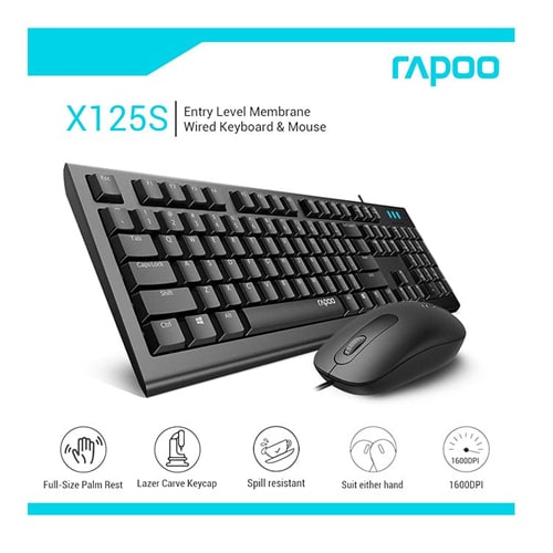 کیبورد و ماوس رپو مدل KEYBOARD MOUSE RAPOO X-125S