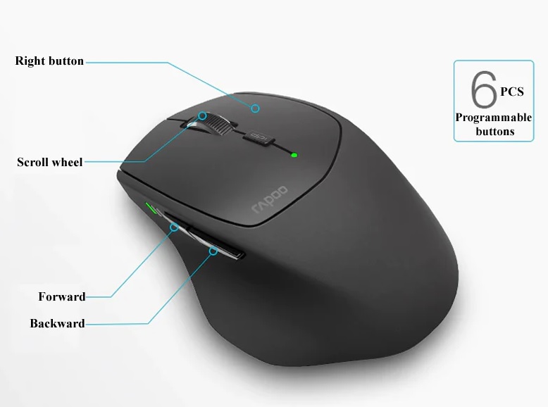 ماوس بی سیم رپو مدل Wireless Mouse Rapoo MT-550 در قائم آی تی