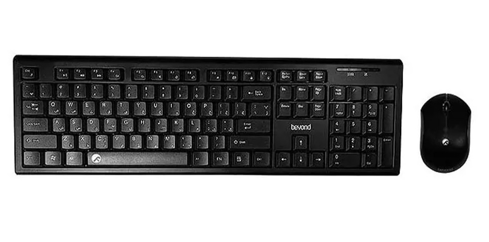 کیبورد و ماوس بی سیم بیاند مدل KEYBOARD MOUSE BEYOND BKM-4531 سفید