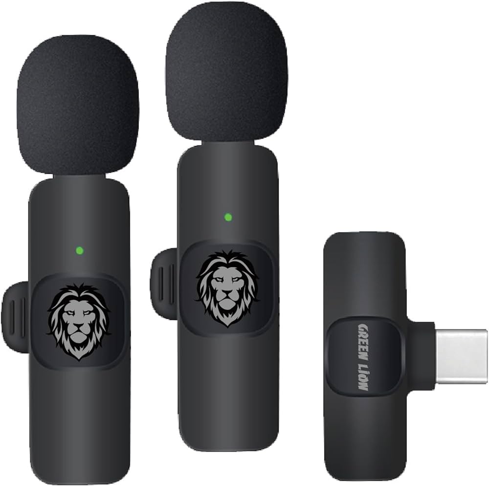 میکروفون یقه ای بدون سیم 360 درجه گرین لاین مدل Green Lion Microphone 3 In 1 Wireless