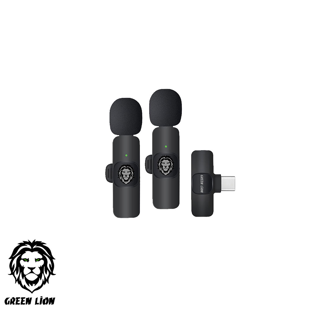 میکروفون یقه ای بدون سیم 360 درجه گرین لاین مدل Green Lion Microphone 3 In 1 Wireless