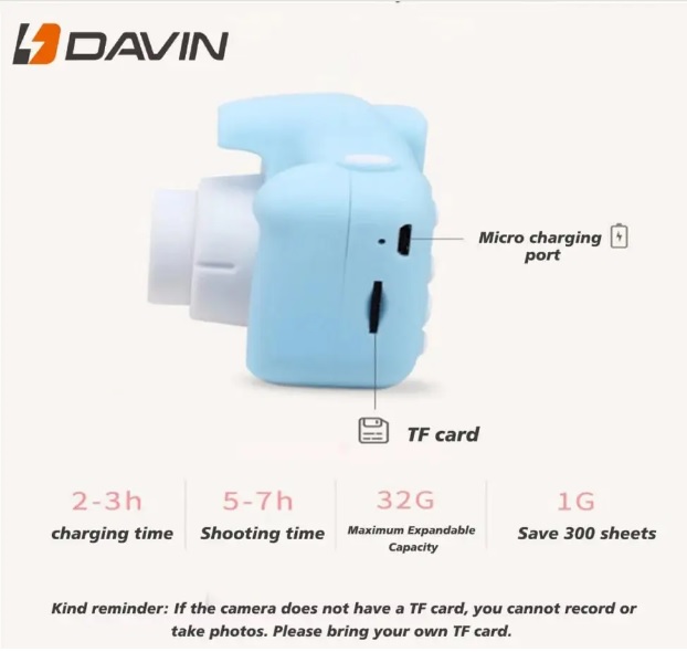 دوربین دیجیتال کودکان داوین مدل Children Camera Davin DT03