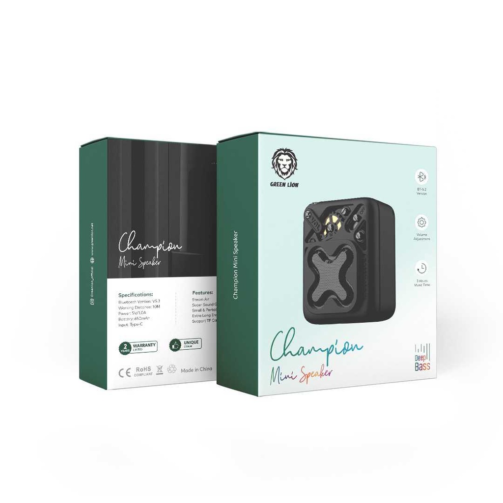 اسپیکر بلوتوثی قابل حمل گرین لاین مدل Portable Bluetooth Speaker Green Lion Champion Mini