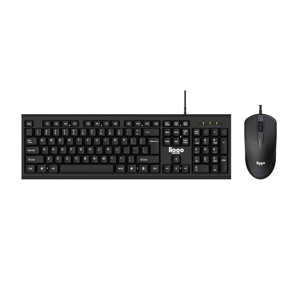 کیبورد و ماوس سیمدار لیگو مدل Wired Keyboard & Mouse Liggo KM-601