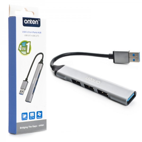 هاب چهار پورت اونتن مدل USB 3.0 To 4 Port Hub  Onten OTN-5701 در قائم آی تی 