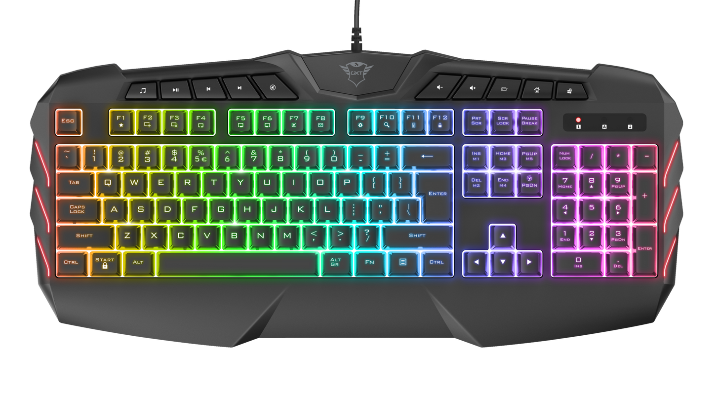 کیبورد گیمینگ مکانیکال تراست مدل Keyboard Gaming Semi-Mechanical Trust LED GXT-881 ODYSS در قائم آی تی 