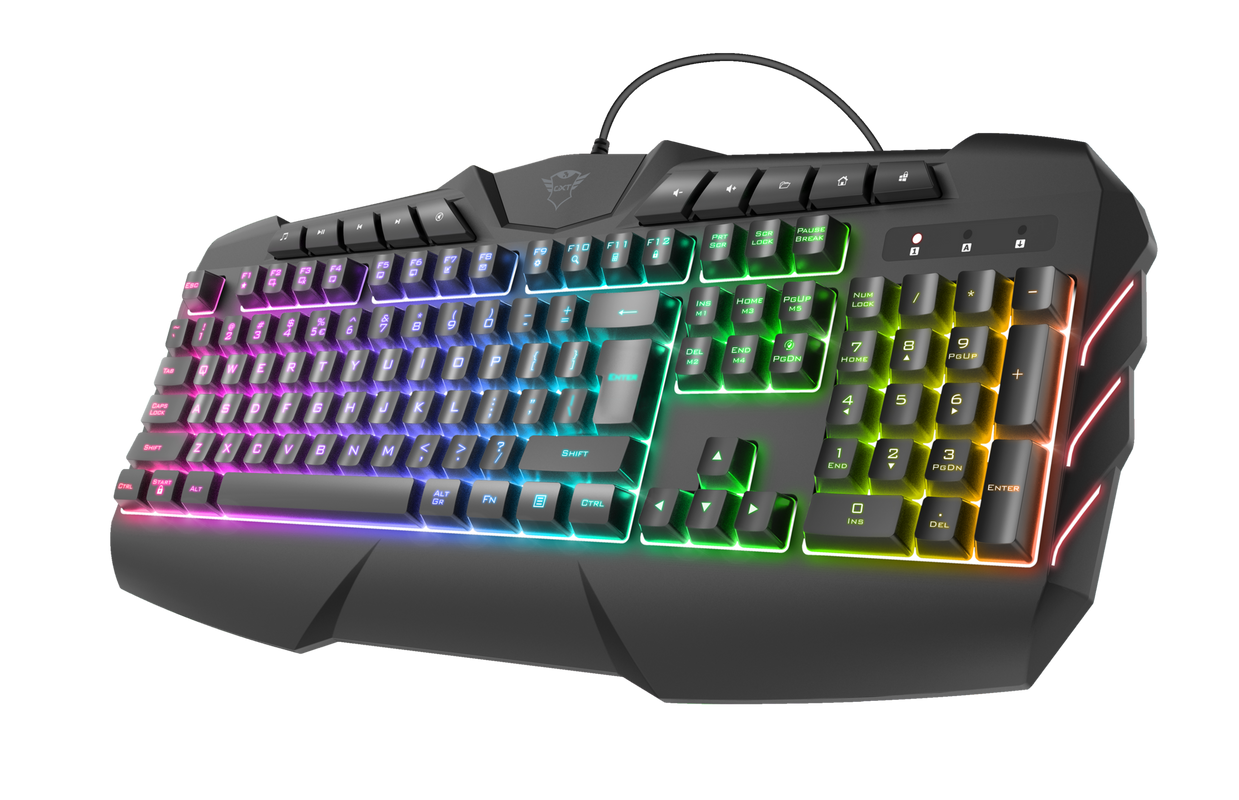 کیبورد گیمینگ مکانیکال تراست مدل Keyboard Gaming Semi-Mechanical Trust LED GXT-881 ODYSS در قائم آی تی 