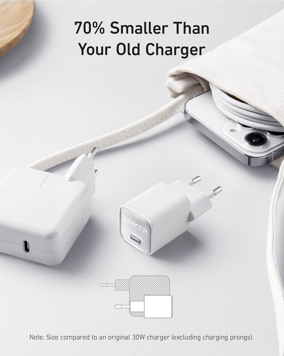 شارژر دیواری انکر مدل Wall Charger Anker 30w A2147G21 در قائم آی تی 