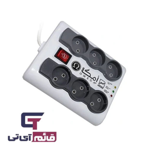 محافظ برق 6 خانه امگا مدل Voltage Protector Omega P6000 3M