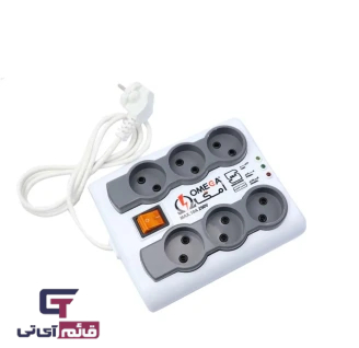 محافظ برق 6 خانه امگا مدل Voltage Protector Omega P6000 3M در قائم آیتی