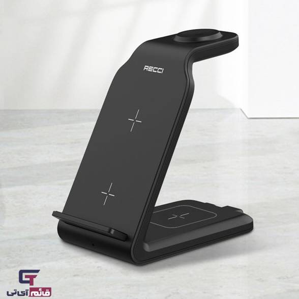 شارژر وایرلس و هولدر رومیزی رسی مدل Recci 4 In1 Wireless Charger & Desktop Stand RCW-16 در قائم آی تی