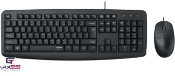 کیبورد و ماوس سیمدار رپو مدل Keyboard & Mouse Rapoo Wired  NX1600 در قائم آی تی