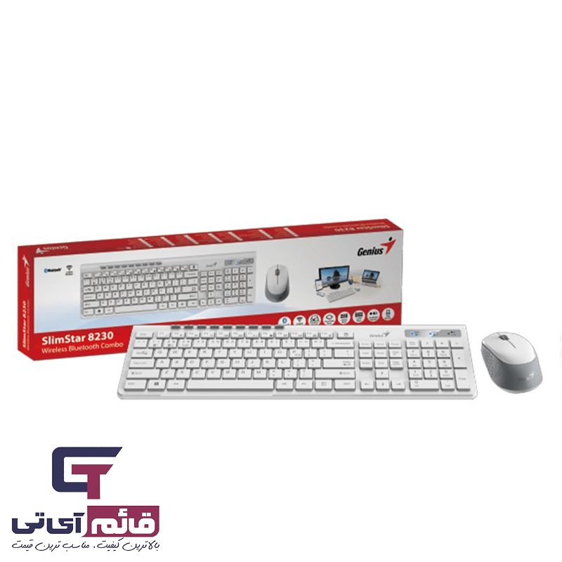  کیبورد و ماوس بیسیم جنیوس مدل Wireless Keyboard & Mouse Genius Slim Star 8230 در قائم آی تی