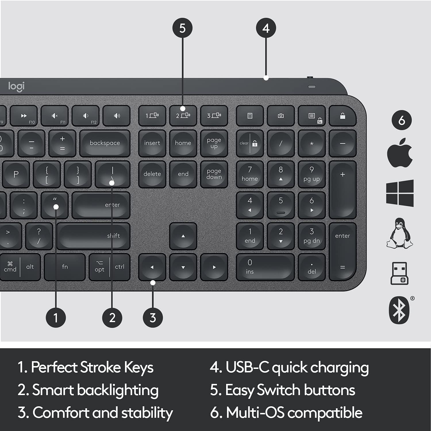 کیبورد بلوتوثی لاجیتک مدل Bluetooth Keyboard Logitech V MX Keys