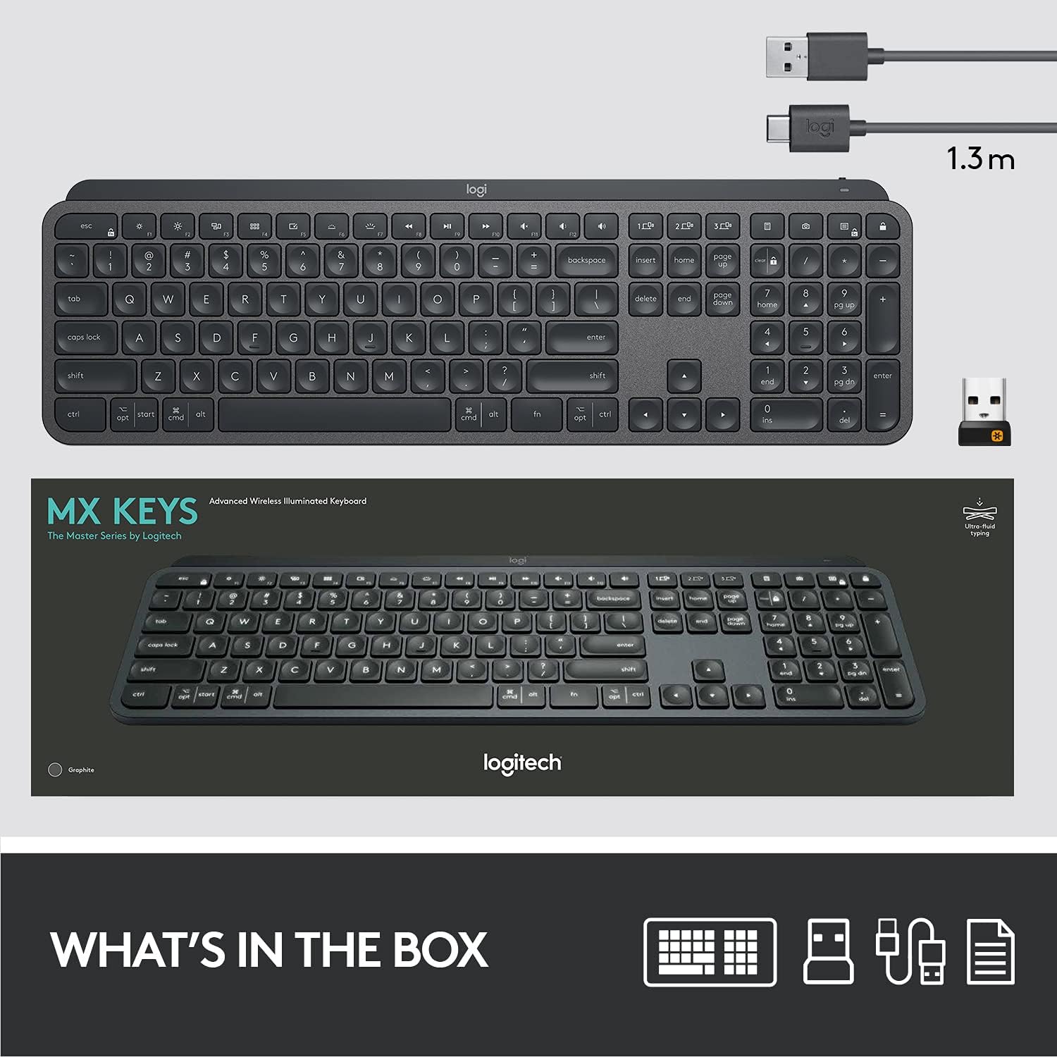 کیبورد بلوتوثی لاجیتک مدل Bluetooth Keyboard Logitech V MX Keys