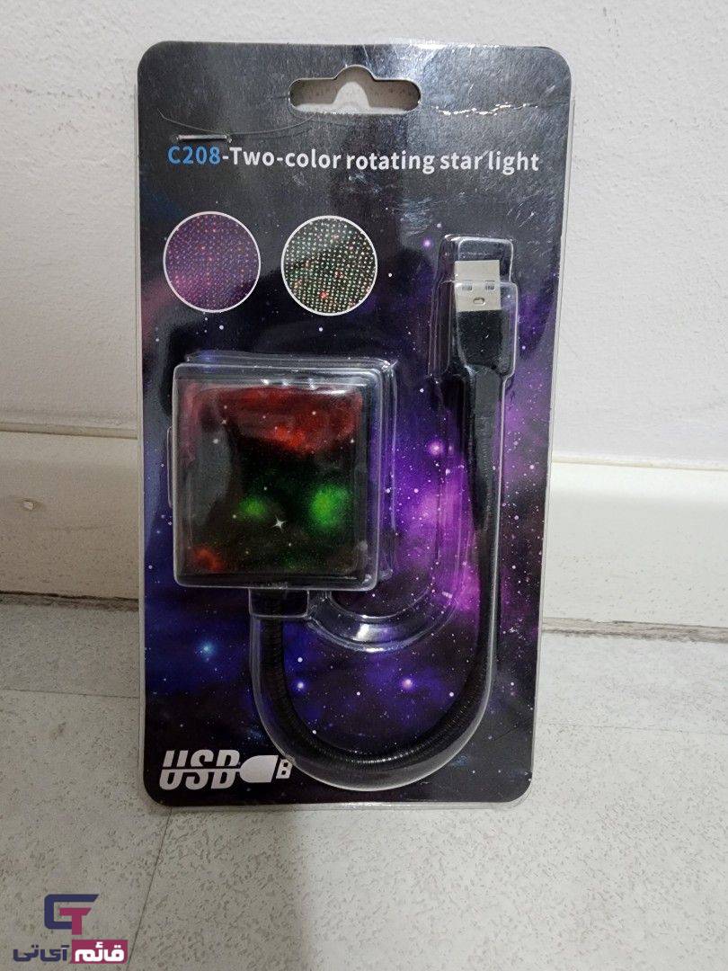 چراغ رنگی کهکشانی مخصوص سقف ماشین مدل Color Rotating Star Light C208 در قائم آی تی