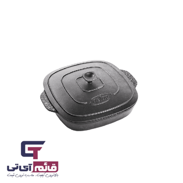 تابه مربع چدن مدل  Cast Iron Deep Frypan Adrina همراه با درب در قائم آی تی