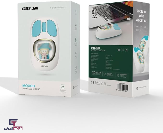 ماوس بدون سیم گرین لاین مدل موش Wireless Mouse Green Lion Moosh GNMSHMSEPK در قائم آی تی