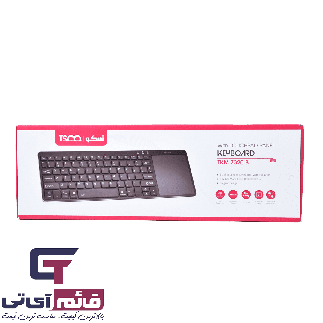 کیبورد بلوتوثی تسکو مدل KEYBOARD TSCO TKM-7320 B در قائم آی تی 