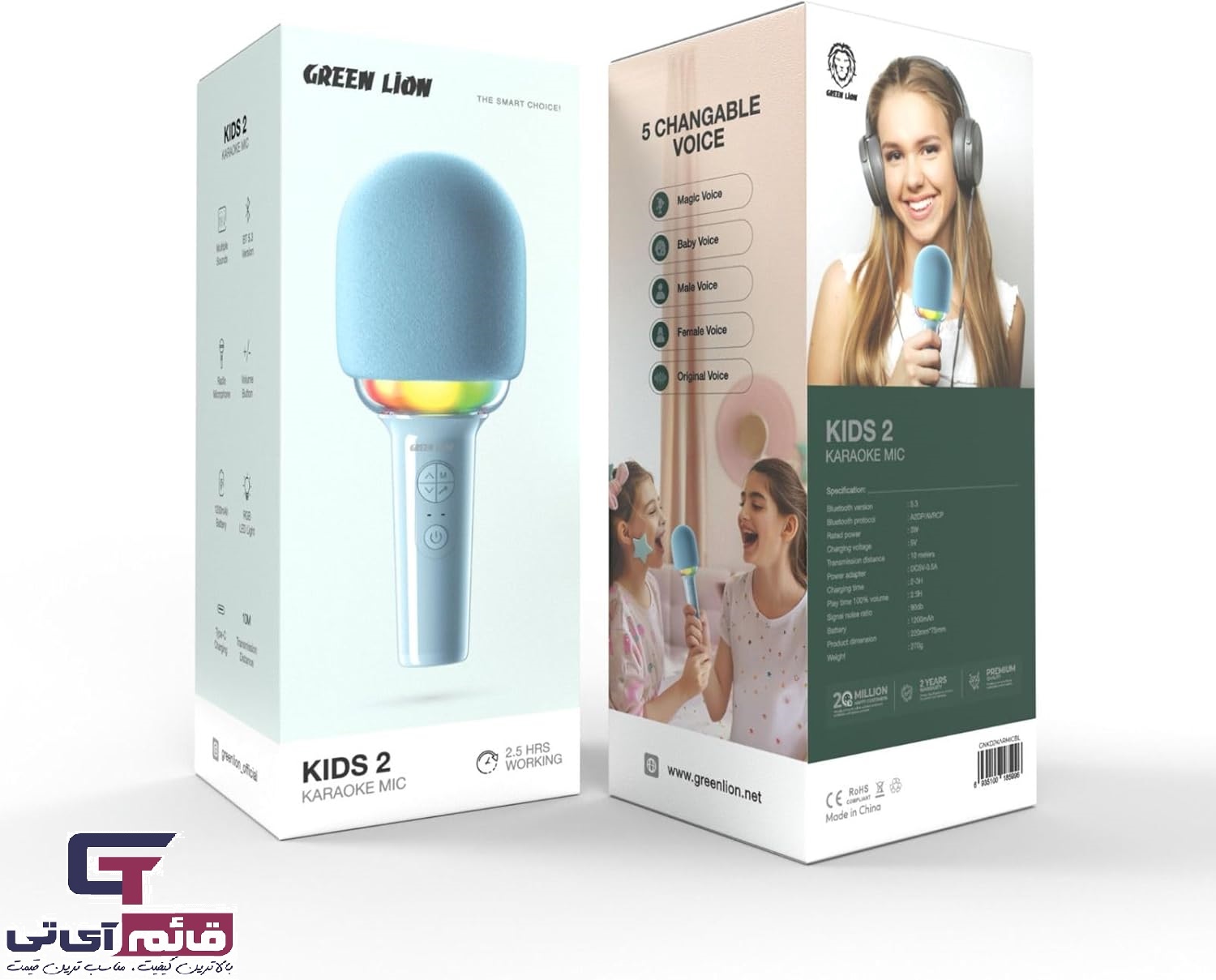 میکروفون کودکان گرین لاین مدل Microphone Green Lion GNKD2KARMIC-BL-PK Karaoke Kids2