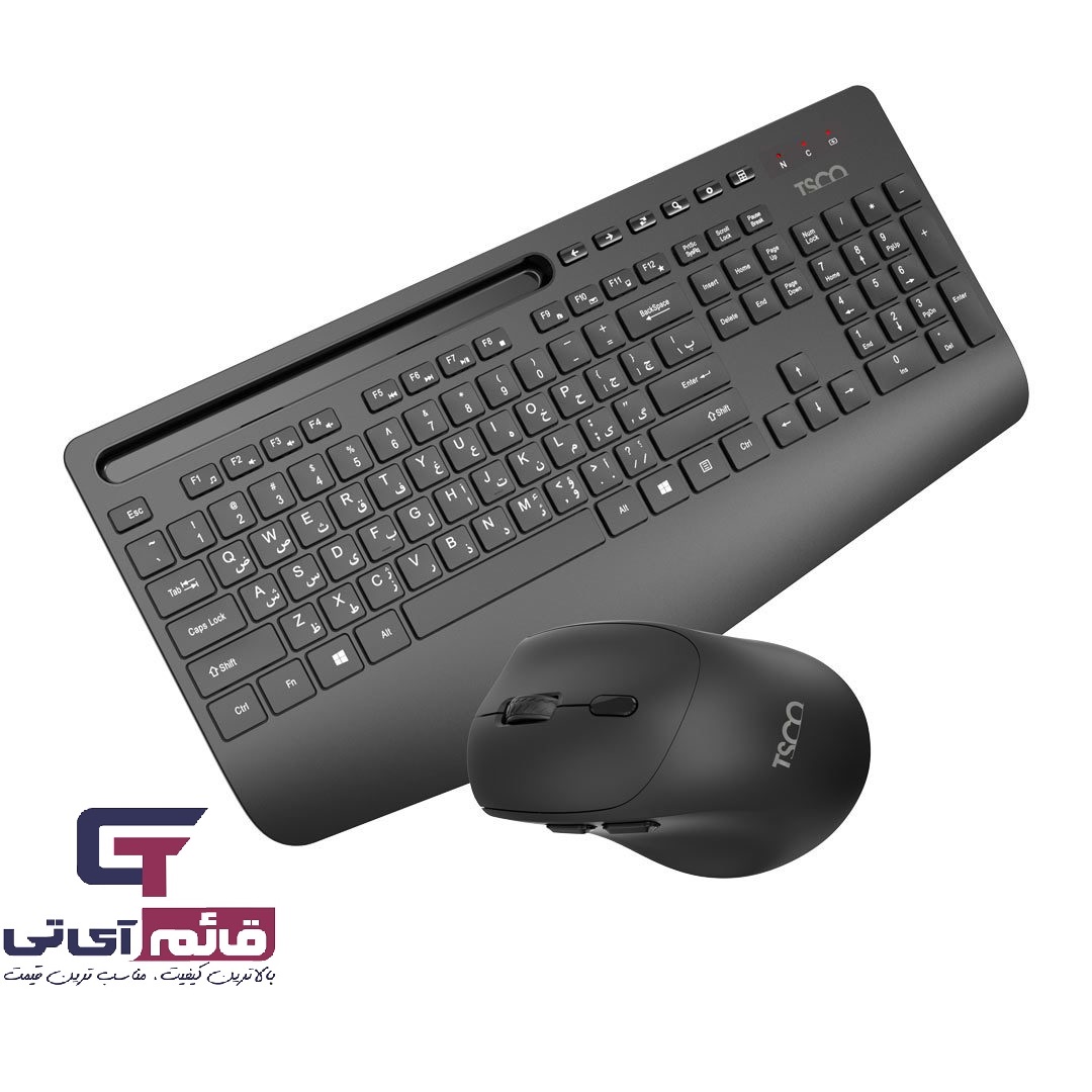 کیبورد و ماوس بی سیم تسکو مدل Wireless Keyboard & Mouse TSCO TKM 7025 W در قائم آی تی 