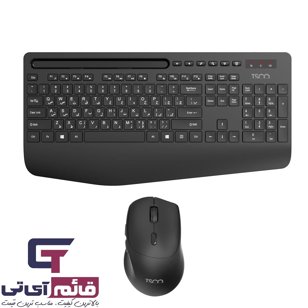 کیبورد و ماوس بی سیم تسکو مدل Wireless Keyboard & Mouse TSCO TKM 7025 W در قائم آی تی 