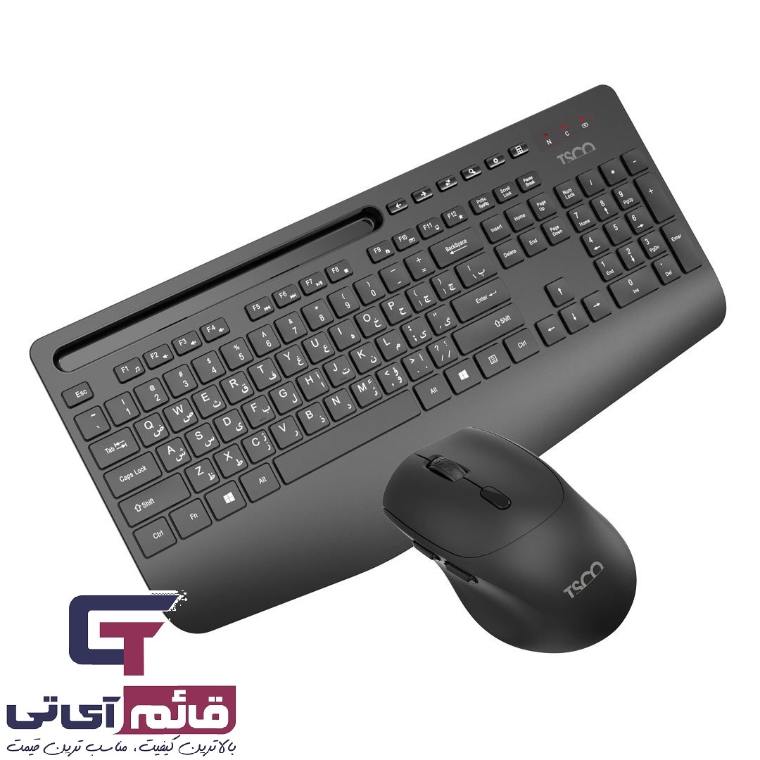 کیبورد و ماوس بی سیم تسکو مدل Wireless Keyboard & Mouse TSCO TKM 7025 W در قائم آی تی 