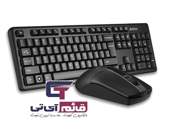 کیبورد و ماوس بدون سیم ایفورتک مدل KEYBOARD MOUSE WIRELESS A4TECH 3330NS در قائم آی تی 