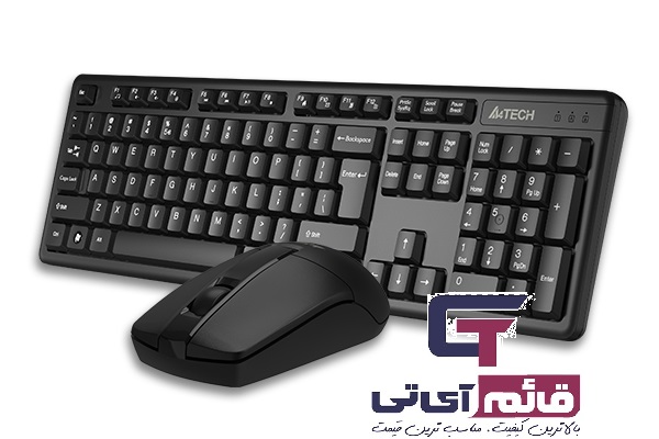 کیبورد و ماوس بدون سیم ایفورتک مدل KEYBOARD MOUSE WIRELESS A4TECH 3330NS در قائم آی تی 