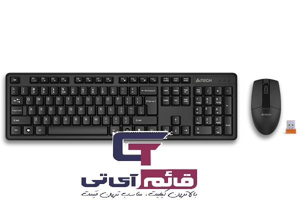 کیبورد و ماوس بدون سیم ایفورتک مدل KEYBOARD MOUSE WIRELESS A4TECH 3330NS در قائم آی تی 