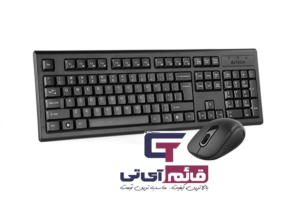 کیبورد و ماوس بی سیم ایفورتک مدل KEYBOARD MOUSE A4TECH WIRLESS 7100N در قائم آی تی 