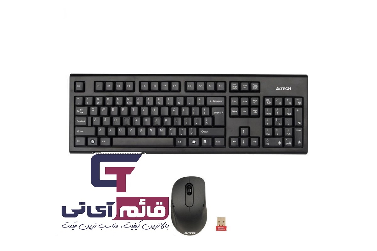 کیبورد و ماوس بی سیم ایفورتک مدل KEYBOARD MOUSE A4TECH WIRLESS 7100N در قائم آی تی 