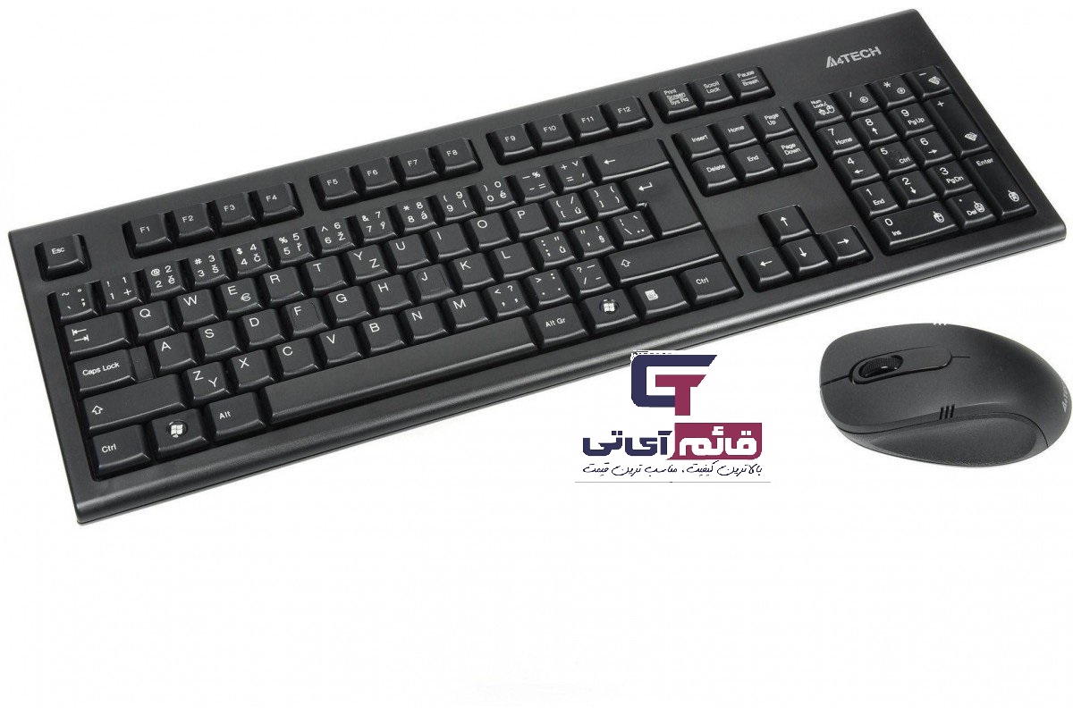 کیبورد و ماوس بی سیم ایفورتک مدل KEYBOARD MOUSE A4TECH WIRLESS 7100N در قائم آی تی 