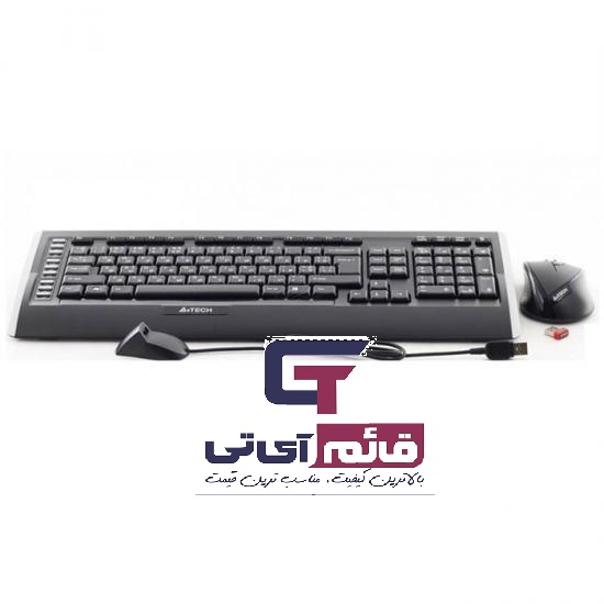 کیبورد و ماوس بی سیم ایفورتک مدل KEYBOARD MOUSE A4TECH 9300f در قائم آی تی 