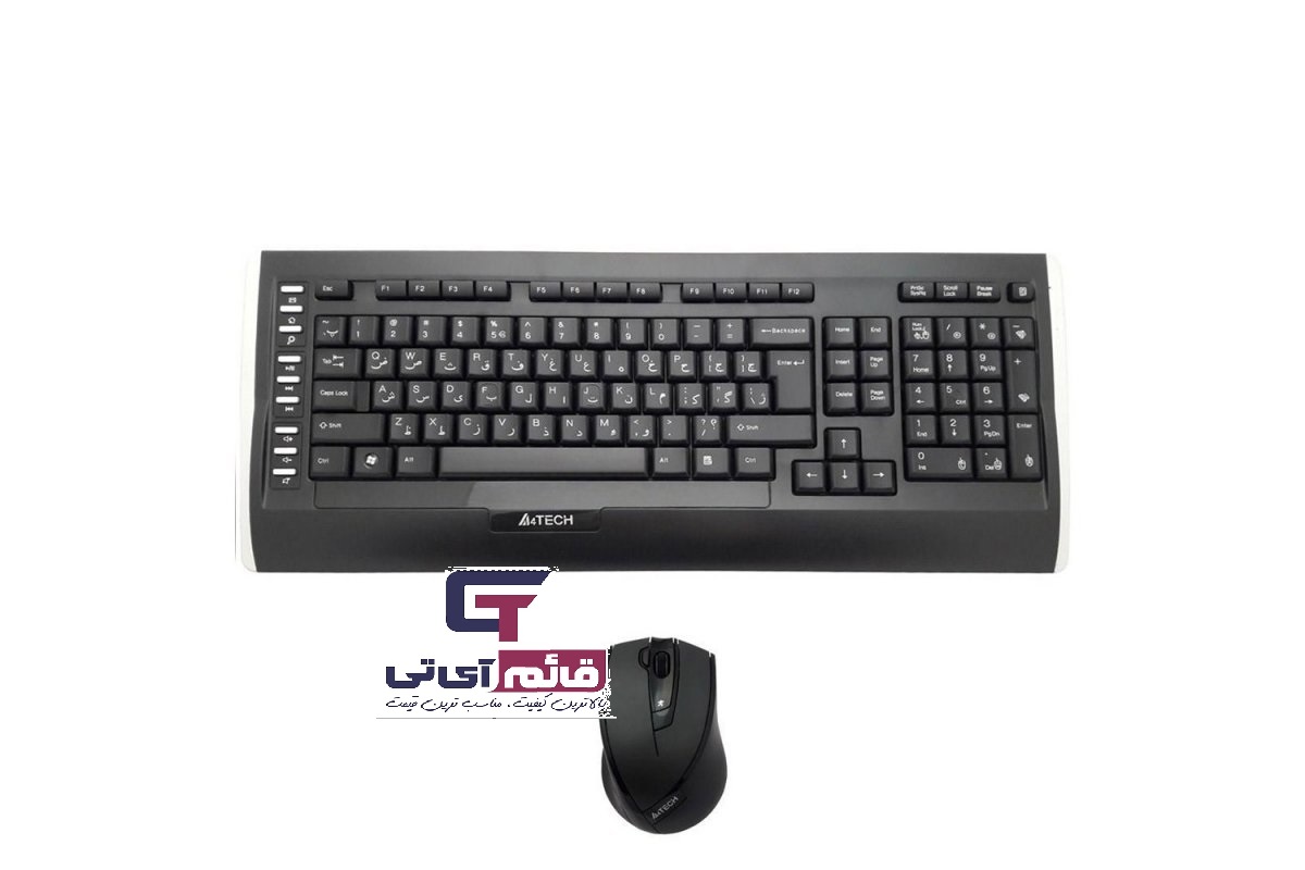 کیبورد و ماوس بی سیم ایفورتک مدل KEYBOARD MOUSE A4TECH 9300f در قائم آی تی 