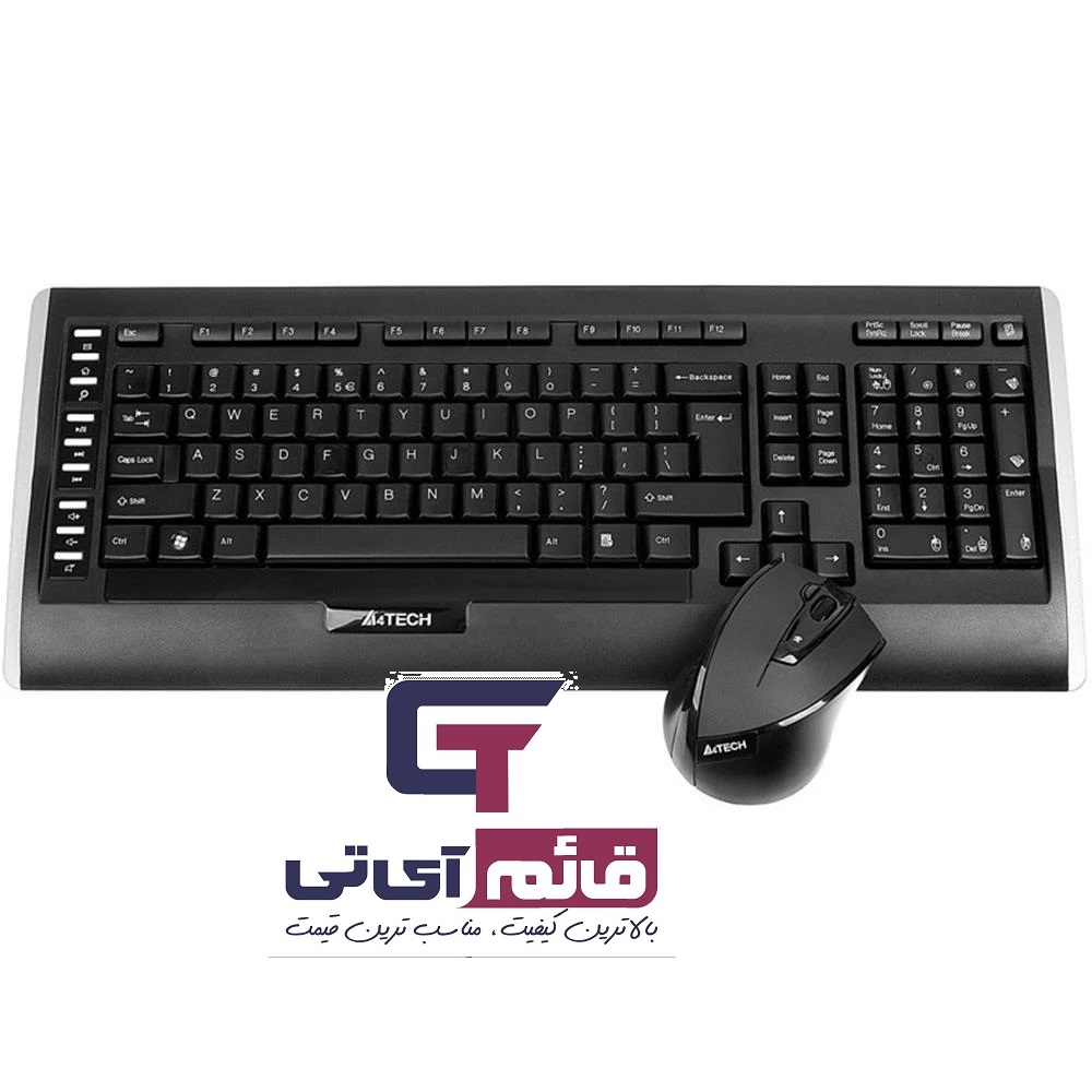 کیبورد و ماوس بی سیم ایفورتک مدل KEYBOARD MOUSE A4TECH 9300f در قائم آی تی 