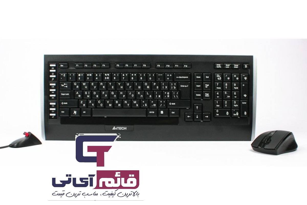 کیبورد و ماوس بی سیم ایفورتک مدل KEYBOARD MOUSE A4TECH 9300f در قائم آی تی 