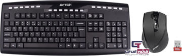 کیبورد و ماوس بی سیم ایفورتک مدل KEYBOARD MOUSE A4TECH WIRLESS 9200F در قائم آی تی 